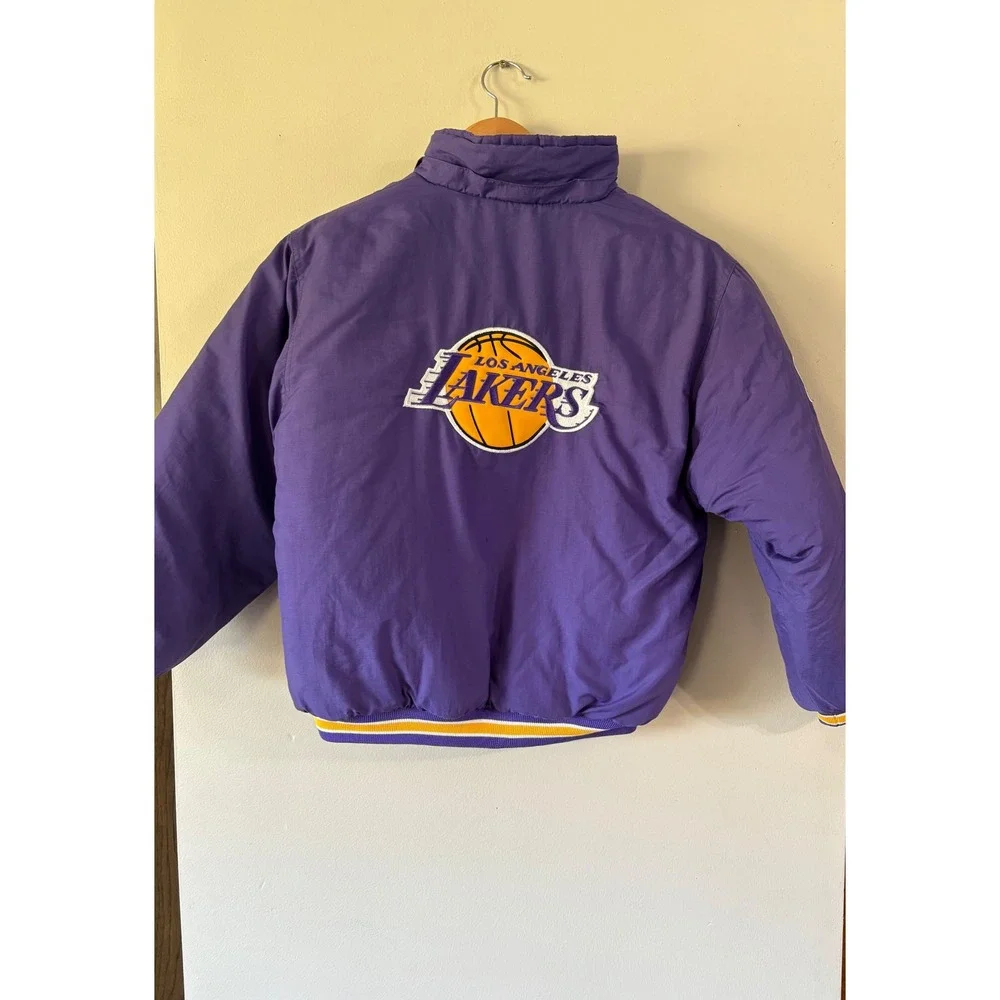 Vintage Reebok NBA Los Angeles Lakers Puffer Jacket Purple Youth Medium 10/12
